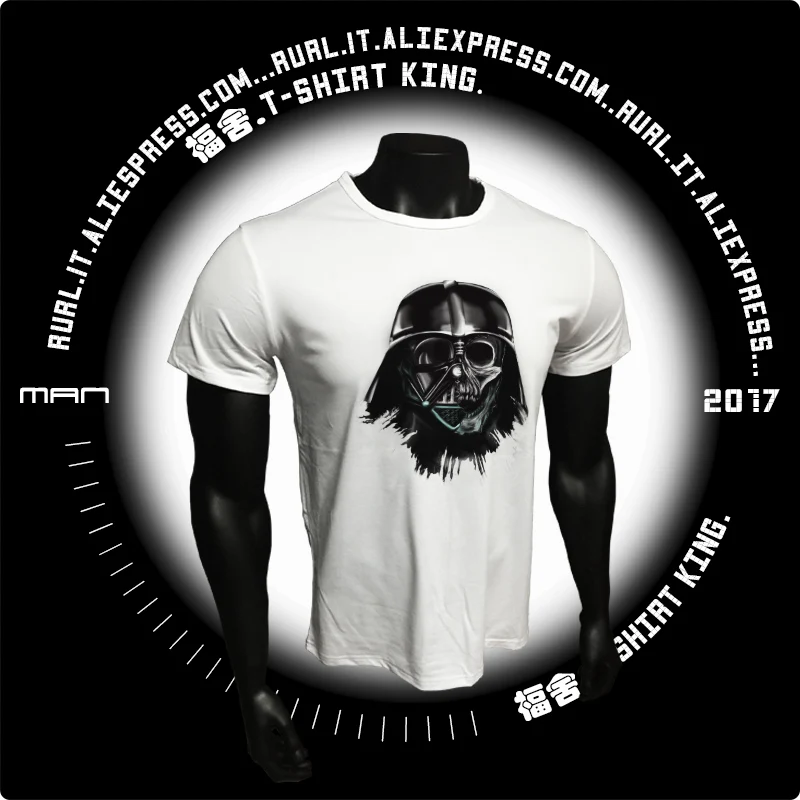 Звездные войны Лето 2017 г. Для мужчин футболка Удобная белая мужская Новинка
