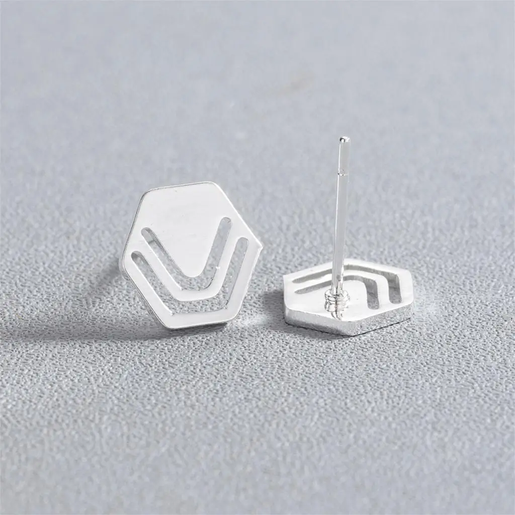 Cxwind модные шестигранные серьги гвоздики для женщин и девочек в стиле панк