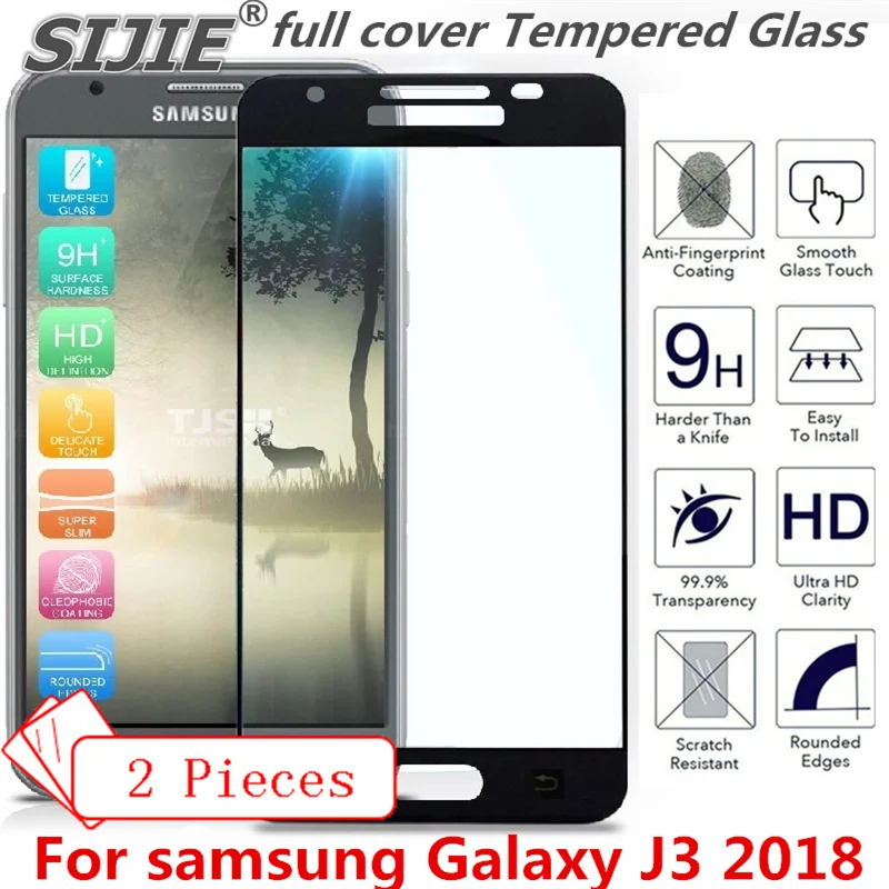 2 шт Полное покрытие из закаленного стекла для samsung Galaxy J3 2018 J337 защитный экран