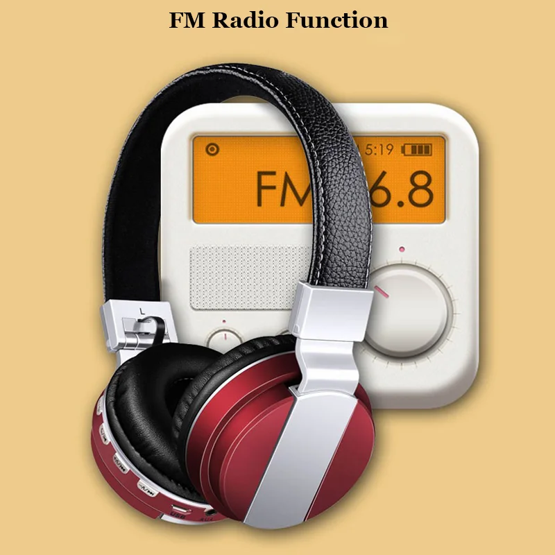 Беспроводные Складные Bluetooth наушники HLTON стерео гарнитура с басами TF AUX FM радио