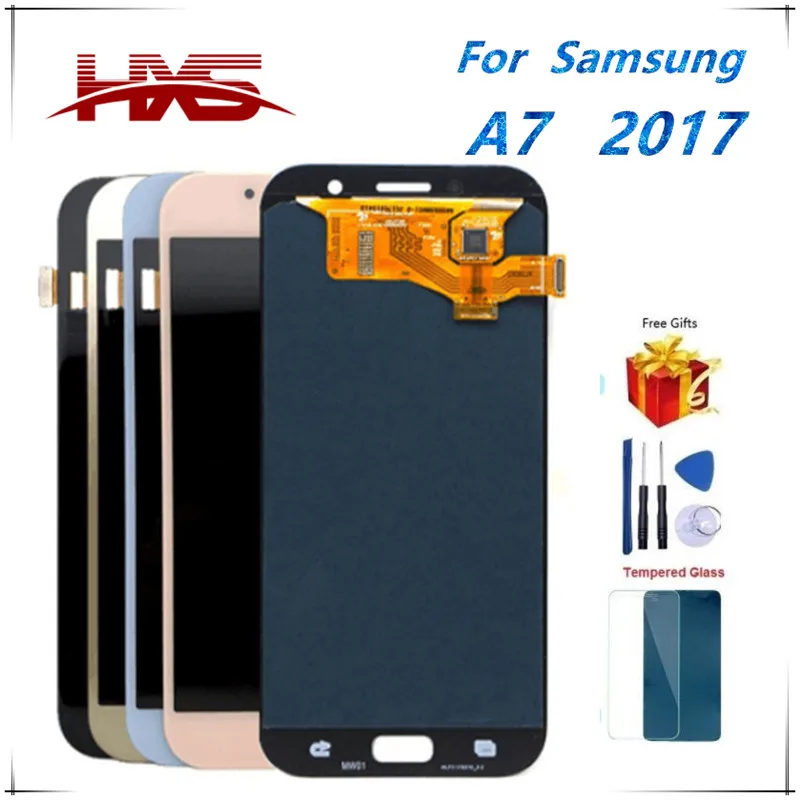 High quality 100% test For Samsung Galaxy A7 2017 LCD touch screen repair replacement | Мобильные телефоны и аксессуары