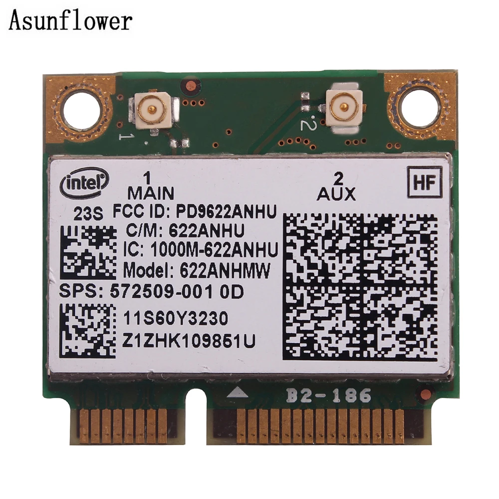 Для беспроводной карты Intel 622ANHMW 6200 300M 802.11a/g/n SPS :572509 001 для HP|Сетевые карты| |