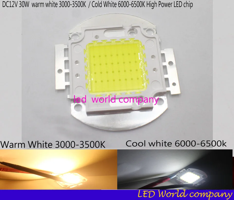 Бесплатная доставка 1p DC12V 10 Вт 20 30 50 холодный белый 6000-6500 к высокомощный
