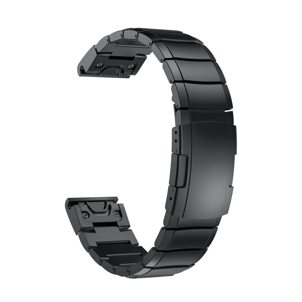 Высокое качество, 22 мм, ремешок для часов Quick Fit для Garmin Fenix 6, ремешок из нержавеющей стали, умный браслет на запястье для Garmin Fenix 5, ремешок для часов - Цвет: Black