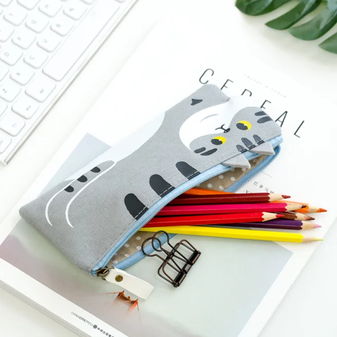 1 шт./компл. симпатичный креативный холщовый чехол-карандаш 4 цветов с забавным