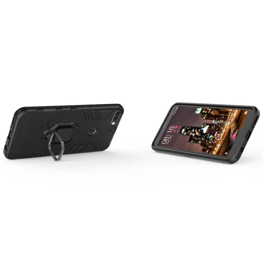 Противоударный защитный чехол для Huawei P Smart Kickstand держатель кольца на палец Enjoy 7 S