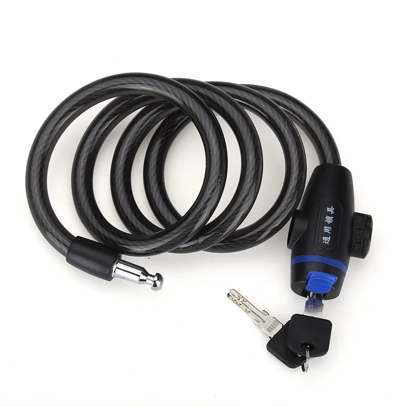 Новое поступление 12x1000 мм замок для безопасности велосипеда горного ключа