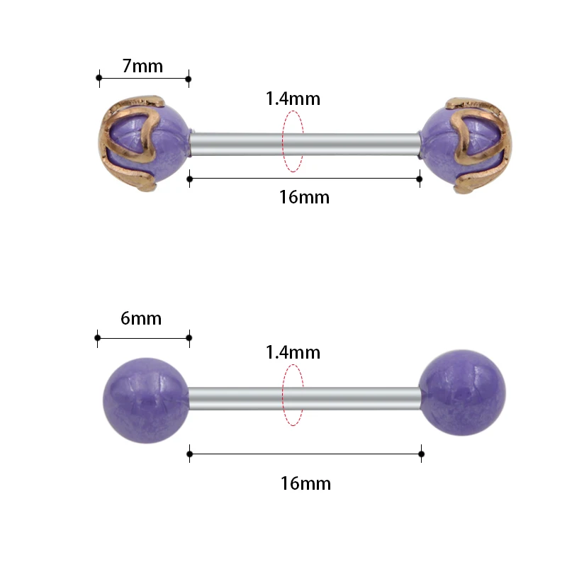 2 шт. Акриловые Кольца для языка 1 х16 мм|body piercing jewelry|piercing jewelrybarbell tongue |