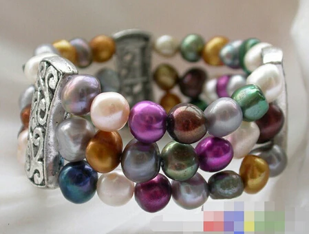 

multicolor baroque freshwater pearl bracelet