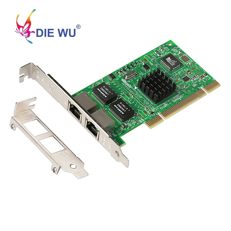 DIEWU PCI 10/100/1000 Мбит/с двойной порт RJ45 1 гигабитный сервер Lan Карта NIC с Intel 82546