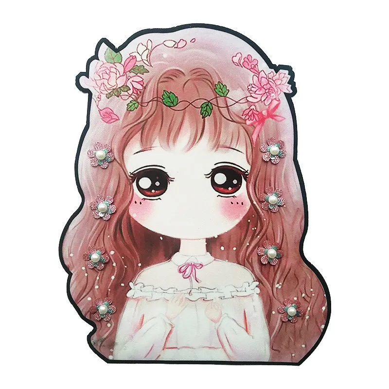 1 шт. милые Мультяшные нашивки Kawaii принцесса с принтом бусины для девочек Вышивка