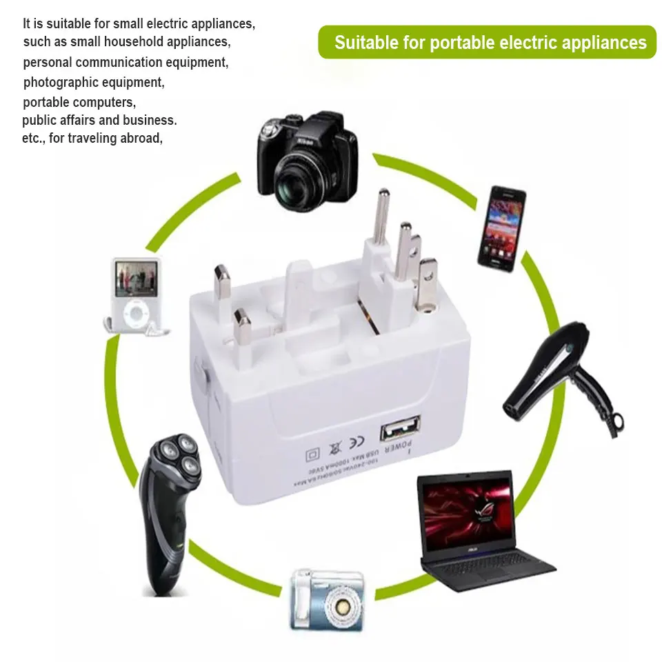 Универсальный адаптер питания розетка для путешествий 1 USB EU US UK AU|outlet socket|us socketpower