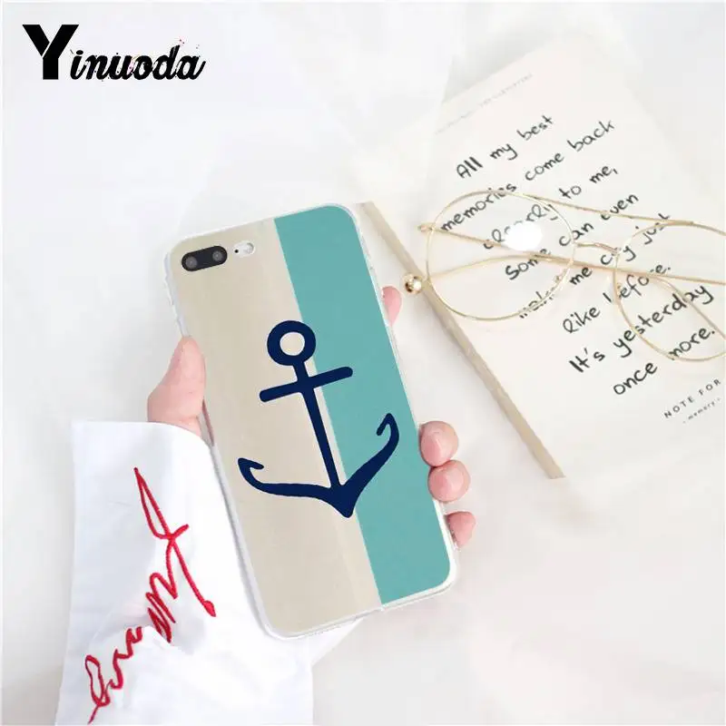 Yinuoda Retro Nautical Anchor Wood Boat Sea Pattern TPU Phone Case for iPhone 5 5Sx 6 7 7plus 8 8Plus X XS MAX XR 11 pro max | Мобильные