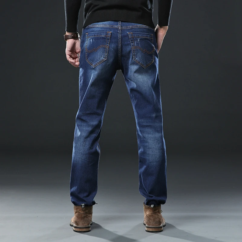 Новые модные мешковатые джинсы деловая Мужская одежда эластичность уникальный