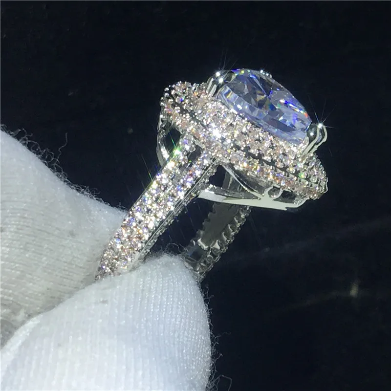 Choucong кольцо в форме большого сердца, 925 пробы Серебряное 6ct AAAAA cz обручальное кольцо, кольца для женщин, вечерние ювелирные изделия