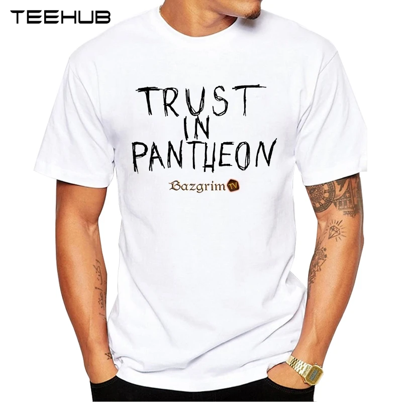2019 Мужская модная футболка TEEHUB с принтом Trust in Pantheon хипстерские дизайнерские топы