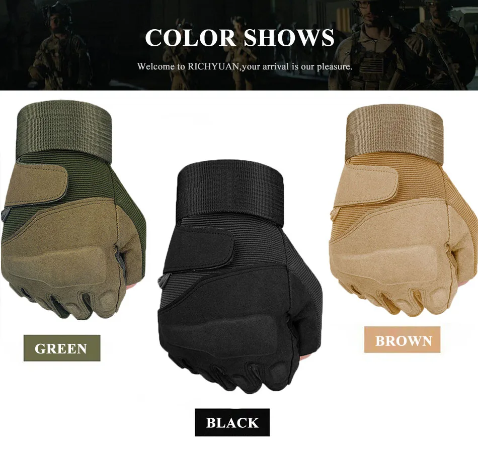 Tactical Hard Knuckle Fingerless Gloves Military Army Bicycle Shooting Paintball Airsoft Motorcross Half Finger Men Women | Аксессуары