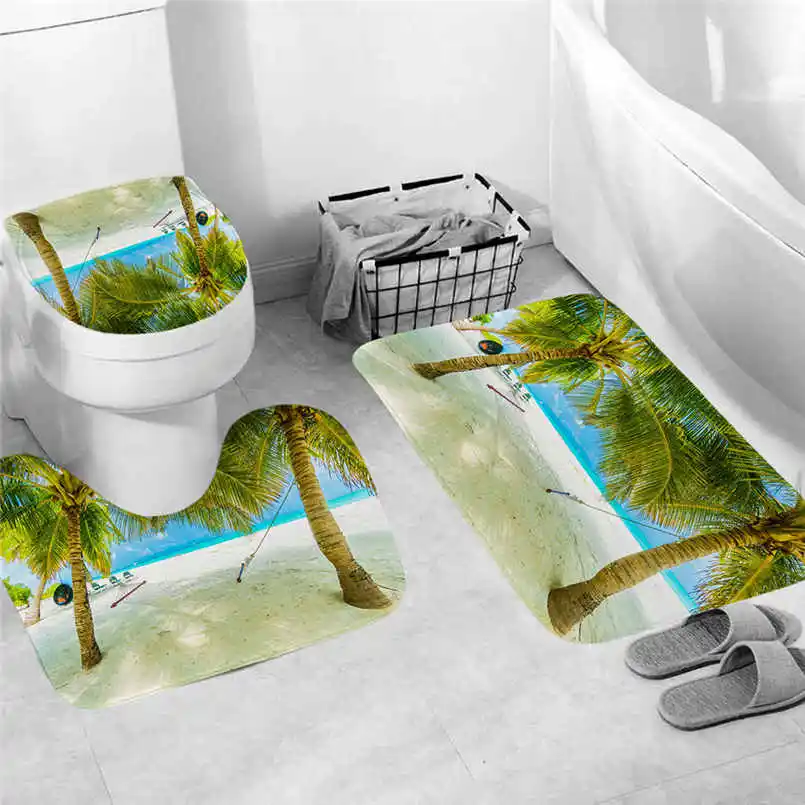 Bathroom mat 3 шт. Нескользящие рыбные весы коврик для ванной Рождественский коврик для ванной комнаты украшение для ковриков в прихожей кухонный дверной ковер tapete banheiro@ 10 - Цвет: Bathroom mat