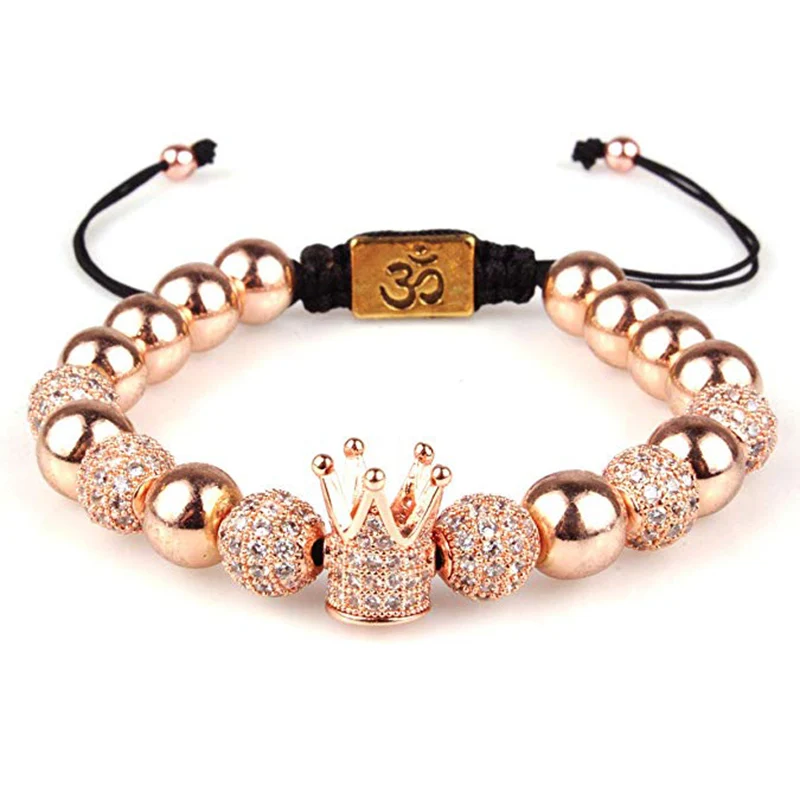 

Imperial Crown King CZ Bracelets Luxury Fashion Charm Jewelry for Men Women Gift