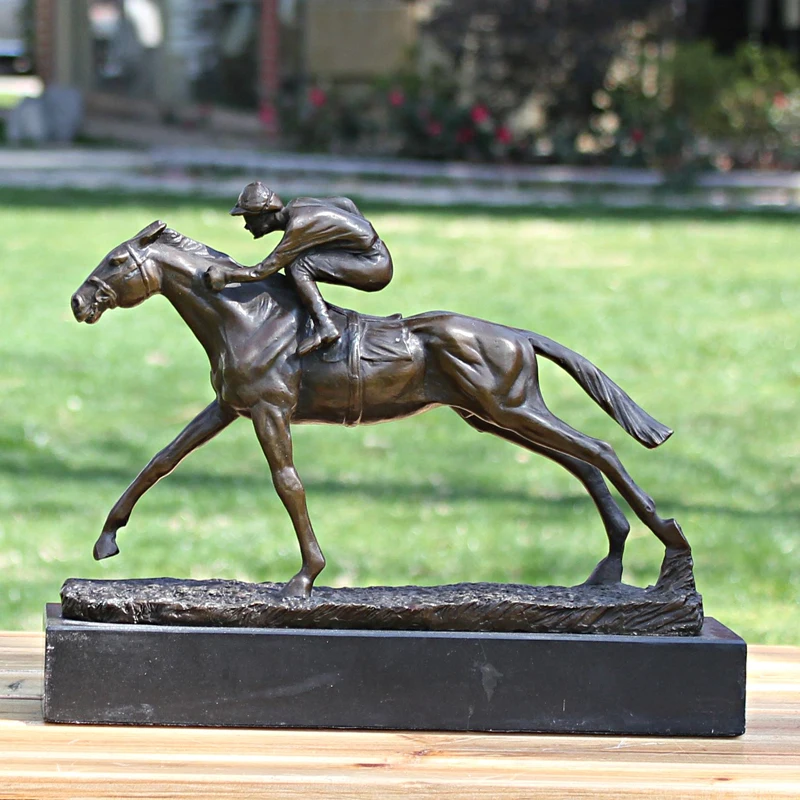

Jockey riding like BRASS works of art decoration Home Furnishing business gifts gift sculpture statue saat