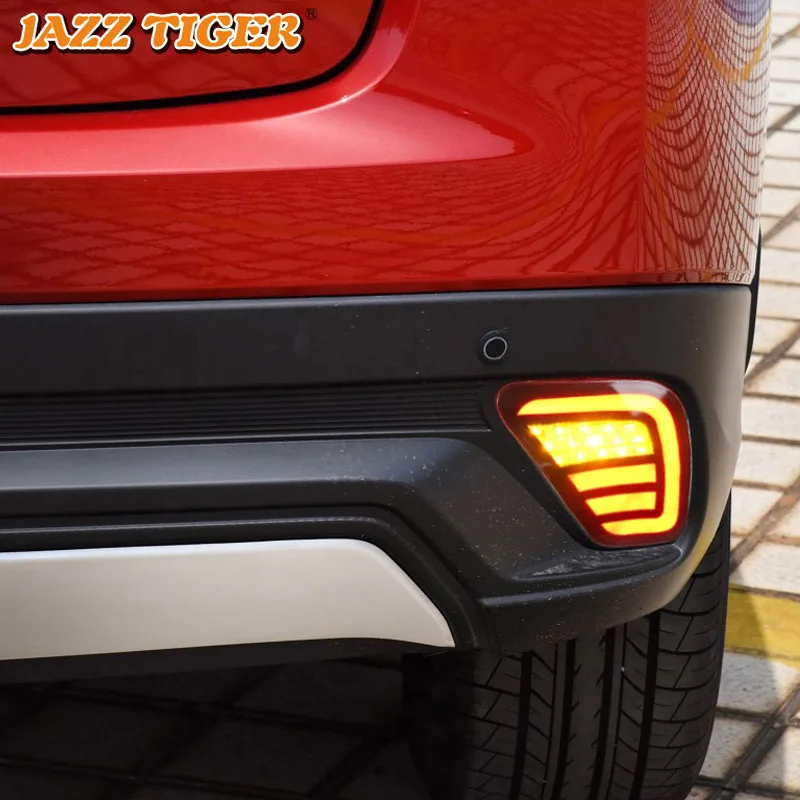 

2pcs For Mitsubishi Eclipse Cross 2018 2019 Multi-functions LED Rear Bumper Reflector Lamp Brake + Turn Signal + Reverse Light
