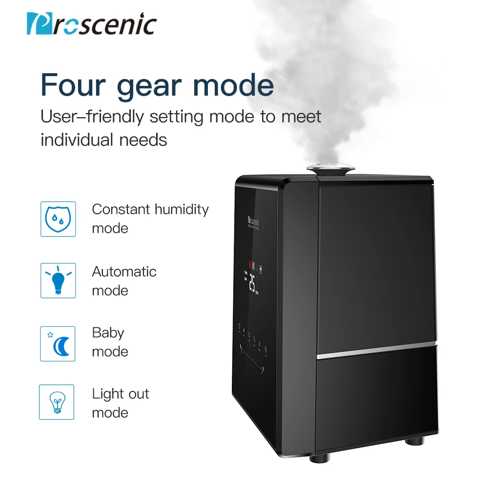 Proscenic 807C 5 5л теплый и холодный туман ультразвуковые увлажнители для спальни детей
