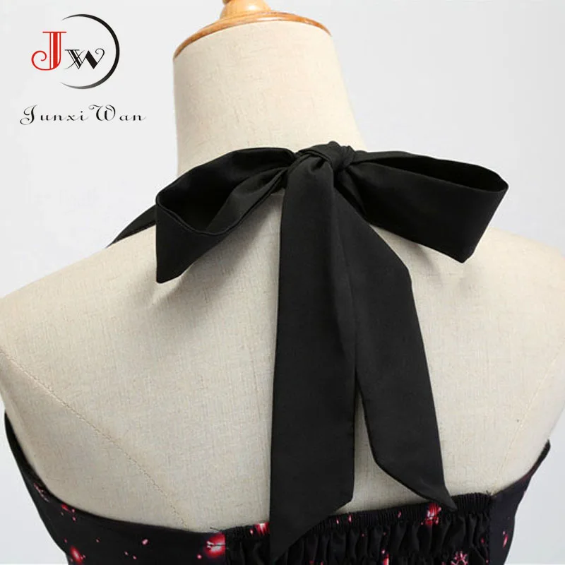 

Summer Vintage Women Casual Christmas Dress Sexy Halter Party Sundress Elegant Robe 50S 60S Rockabilly Swing Vestidos