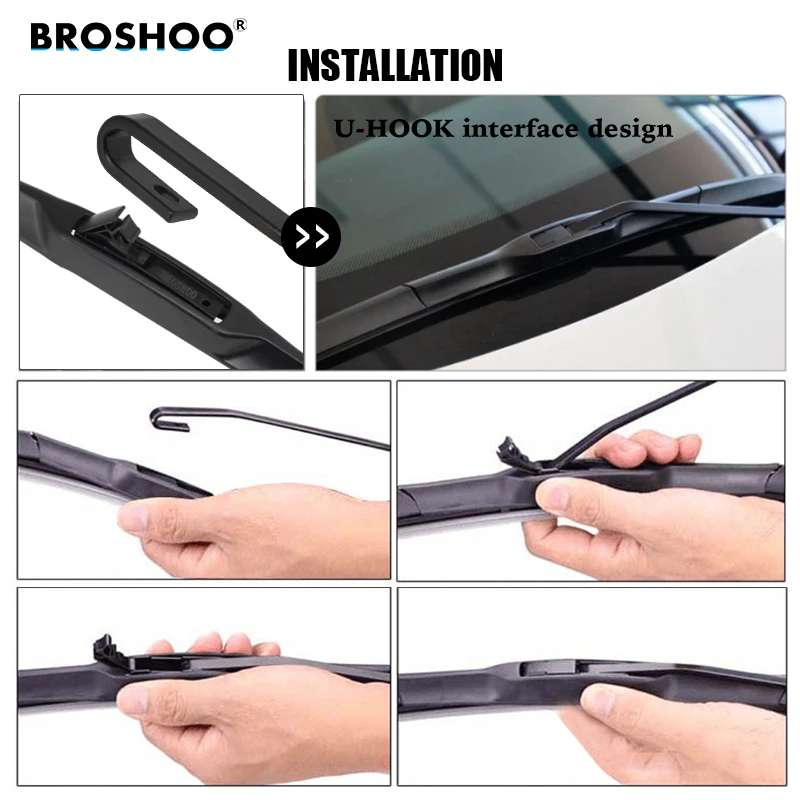 

BROSHOO Car Windscree For Buick Regal (2003-2005), 22+22 inch Soft Rubber Windshield Wiper Blades Auto Styling Accessories 1Pair