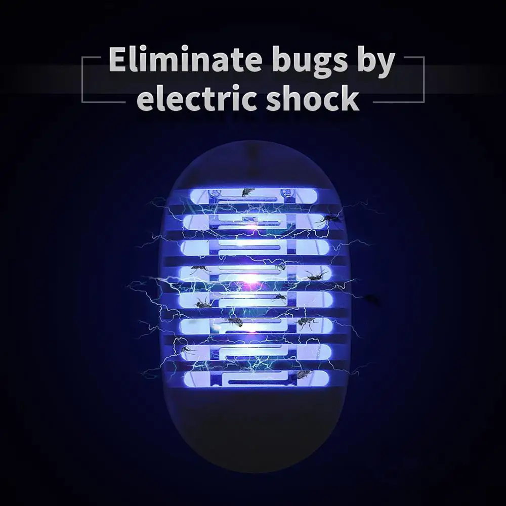 HobbyLane EU Plug US AC 1W LED Socket Shape Electric Shock Mosquito Killer Light Indoor | Лампы и освещение