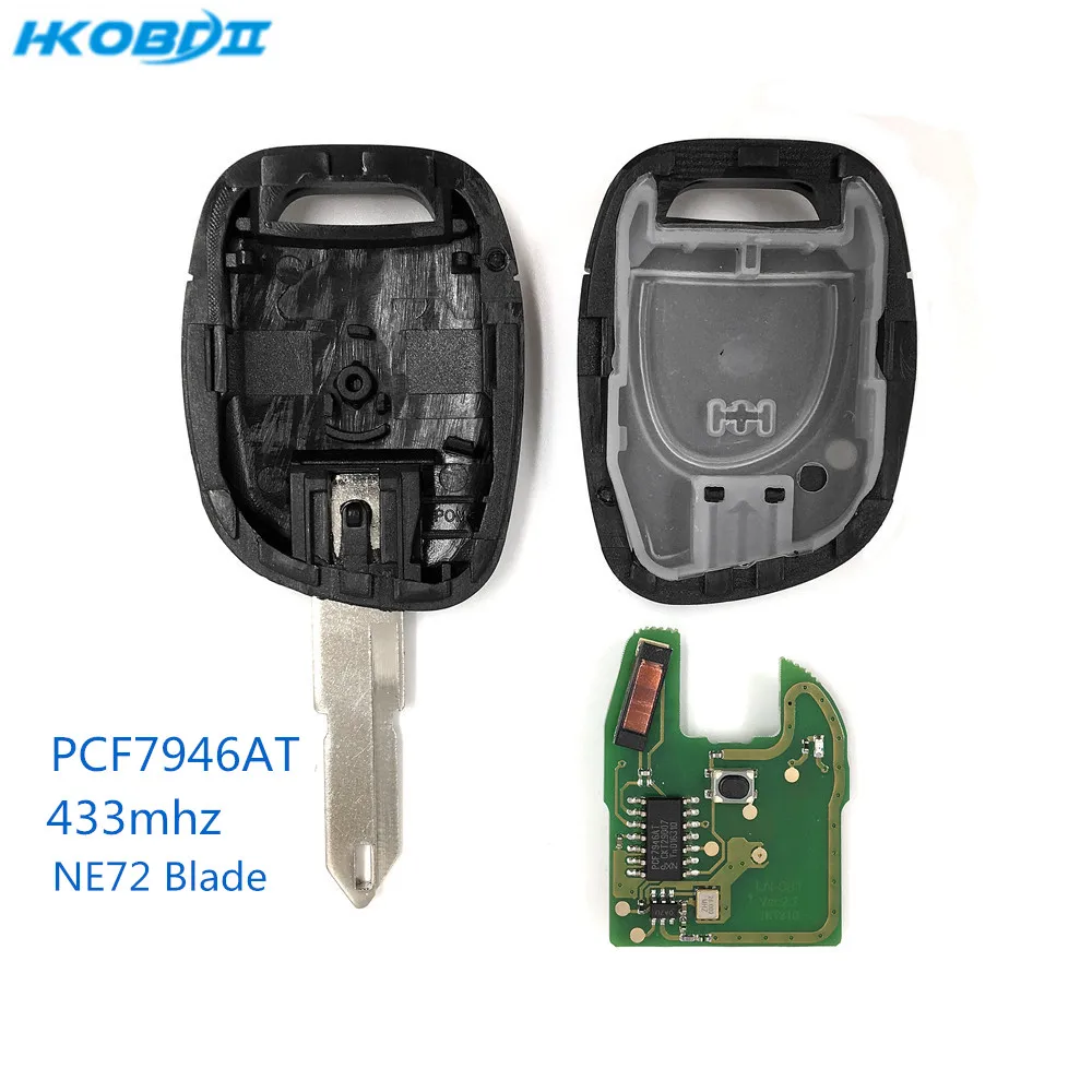 HKOBDII 1 кнопочный ID46 транспондер автомобильные ключи 433 МГц PCF7946AT раскладной