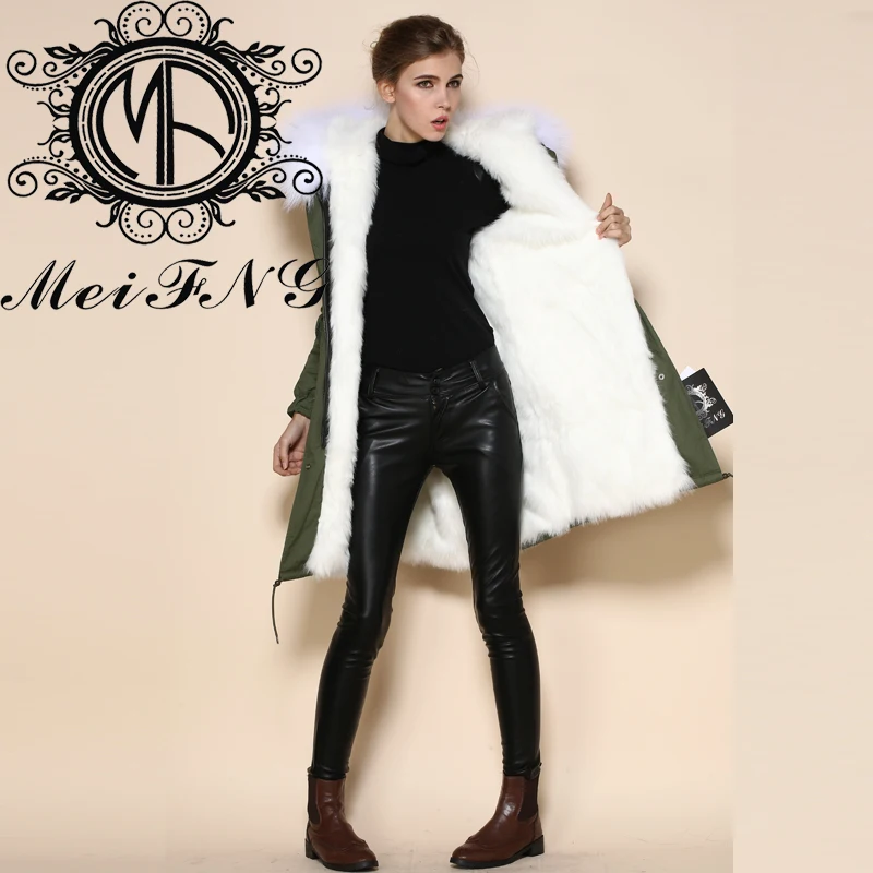 Бесплатная доставка 2017 женская зимняя парка в стиле милитари зеленого цвета