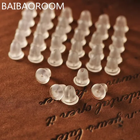 Заглушки для сережек пластиковые BAIBAOROOM, 100 штук - изображение