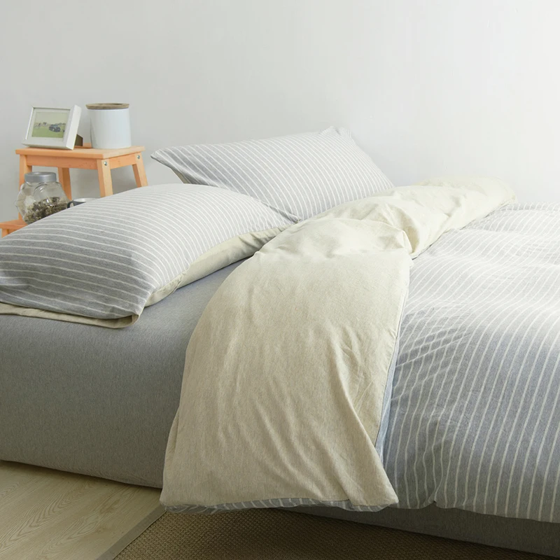 Комплект постельного белья Moden в синюю полоску 4 шт. хлопковое постельное белье