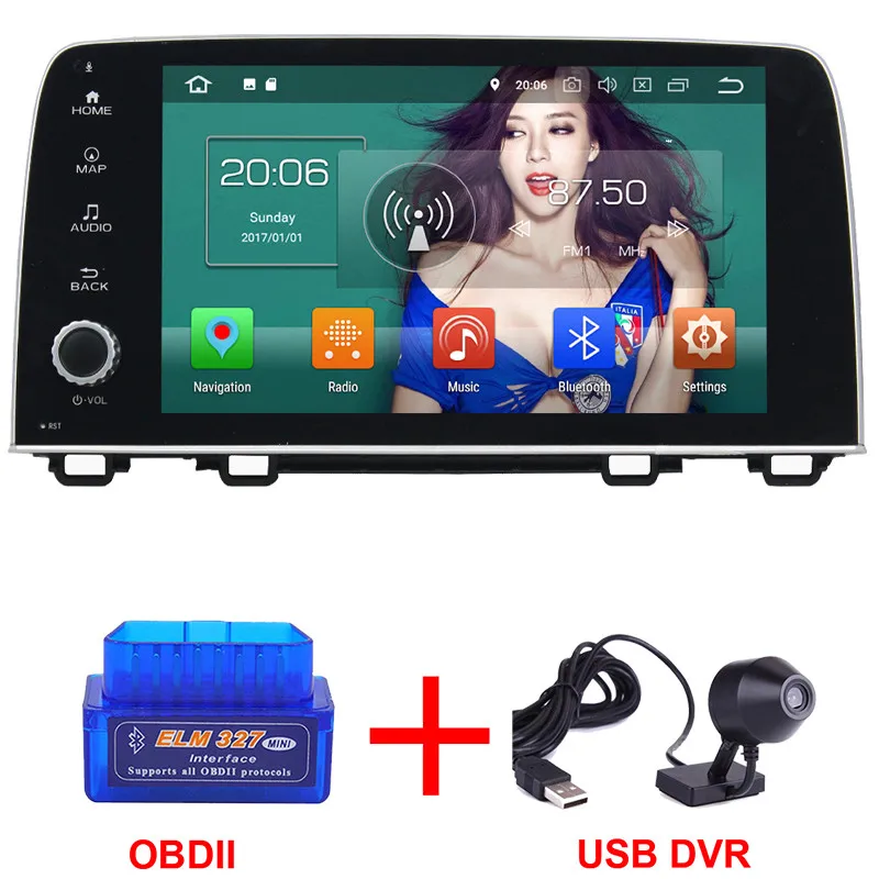 Radio x OBD x DVR KLYDE " ips 4G wifi Android 8,0 Восьмиядерный PX5 4 Гб ОЗУ 32 Гб ПЗУ RDS BT автомобильный dvd-плеер Радио стерео для Honda CRV CR-V - Цвет: Radio x OBD x DVR