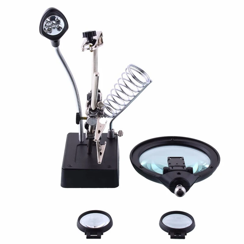 Увеличительное стекло для сварки с 5 светодисветодиодный вспомогательная Лупа