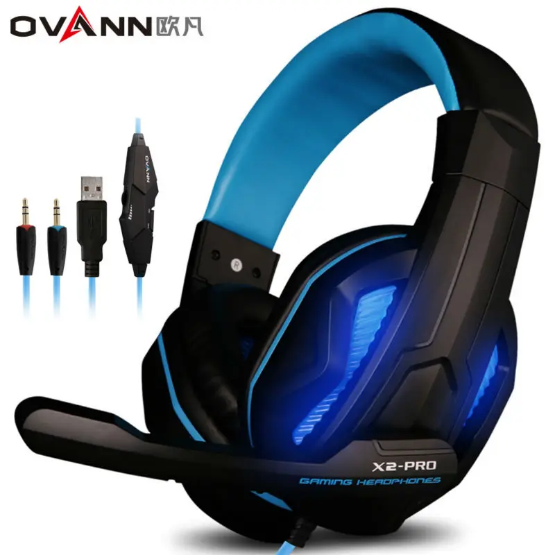Наушники Ovann X2 для игр проводная гарнитура головная повязка с микрофоном стерео