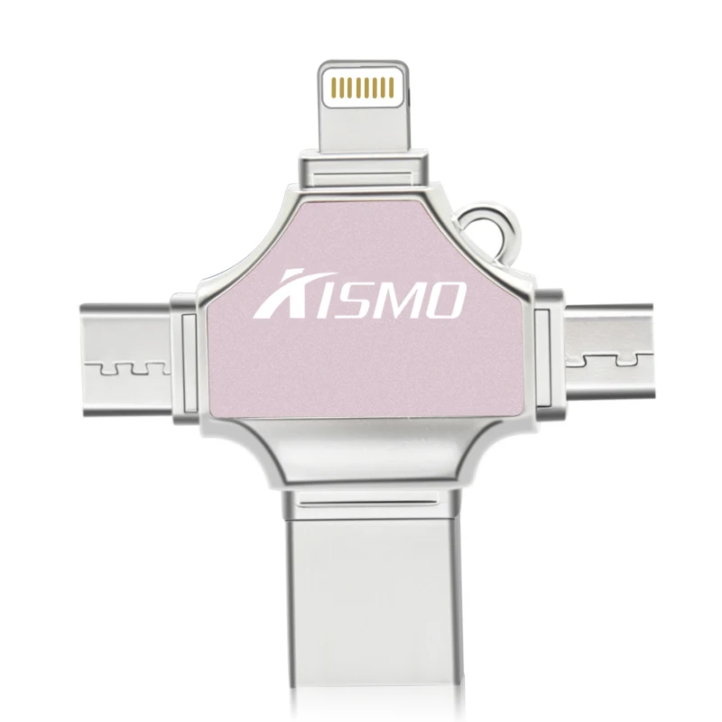 USB флеш накопитель OTG Kismo 4 в 1 16 ГБ 32 64 128 карта памяти Type C для Samsung S8 S9 Huawei P20 iphone X 8 7
