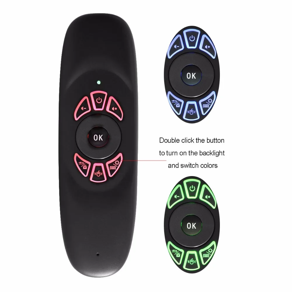 10pcs C120 3 Colors Backlight 2.4G Wireless Air Fly Mouse Keyboard colorful Gaming Remote Controller for PC Android TV Box | Электроника