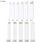 Нано-иглы для перманентного макияжа бровей, 100 шт., 0,18 мм, 7, 9, 11, 12, 14, 18 u-образных форм, лезвия для микроблейдинга, lumina Agulhas