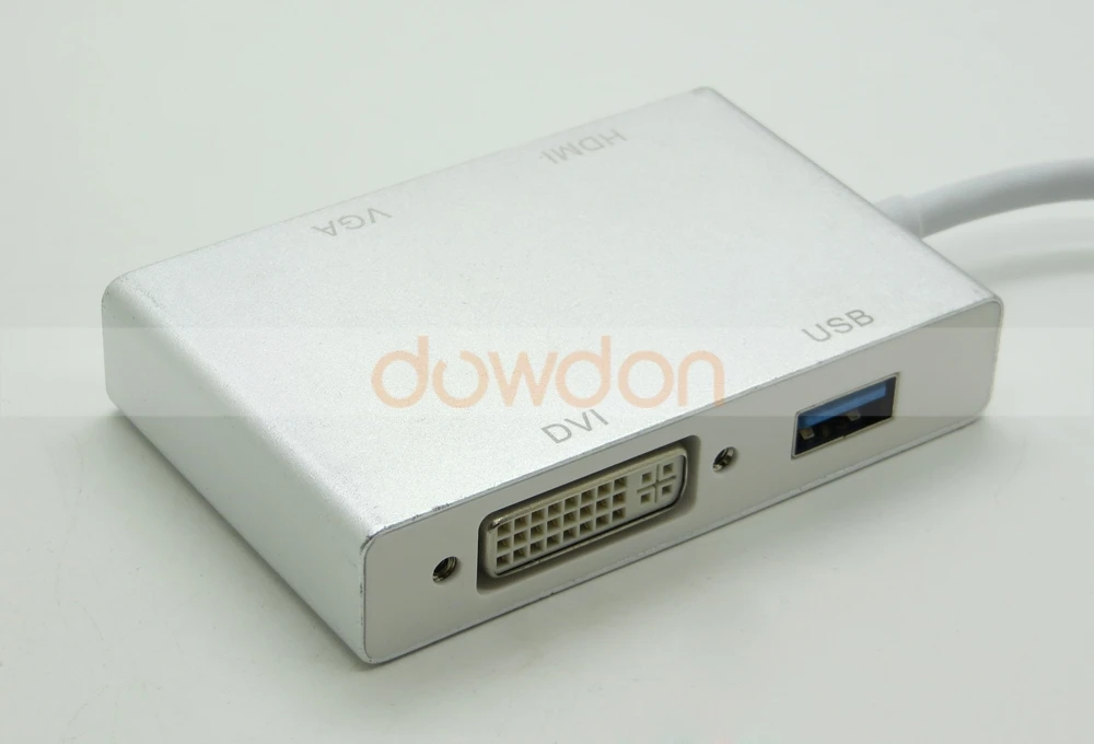 Серебряный USB 3,1 type C USB-C к USB OTG& HDMI& DVI& VGA адаптер для ноутбуков