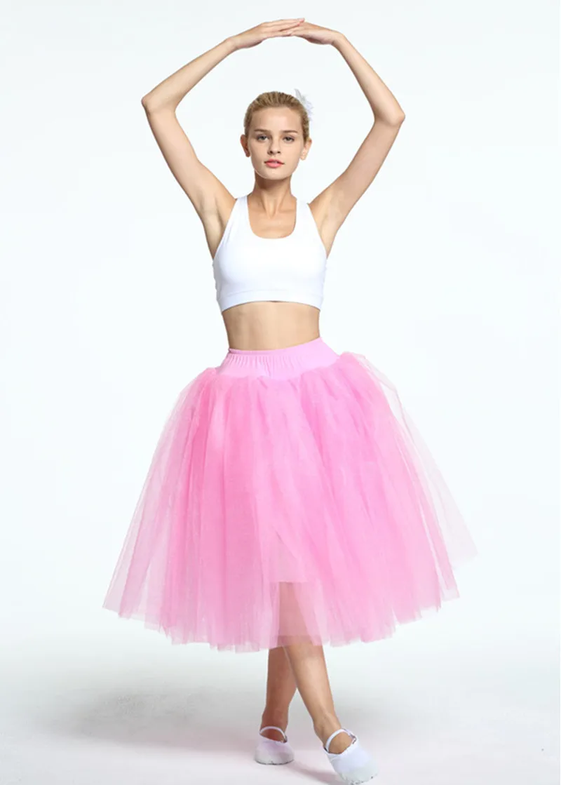

Adult Romantic Ballet Half Long Tutus Performance Practice Ballet Long skirt Stage Party costume White pink blue Color