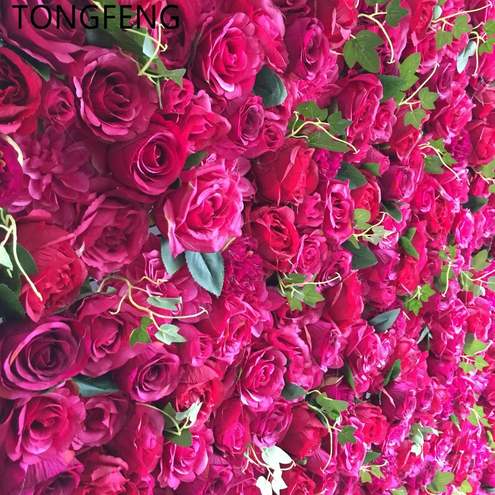 TONGFENG 24 шт./лот розовый 3D цветок настенный бегунок цветы искусственная шелковая