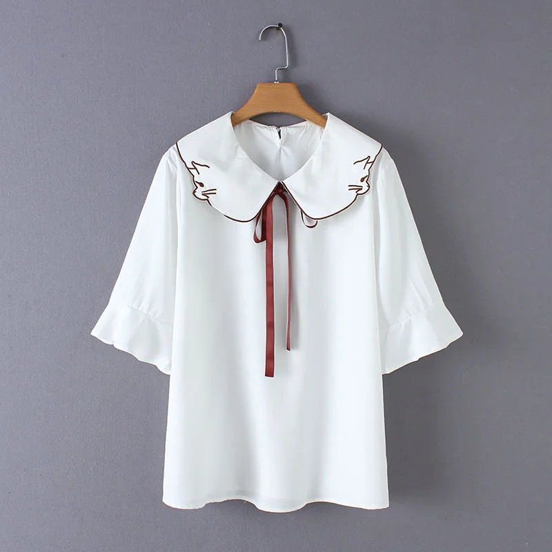 2019 плюс размер женские блузки весна лето одежда Модный повседневный свободный из