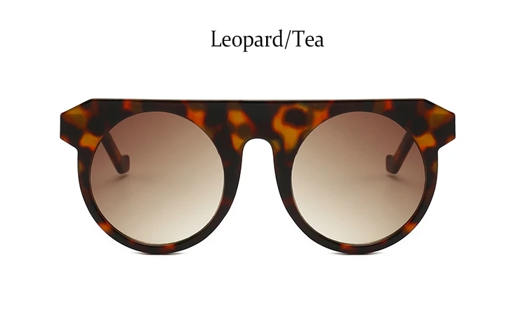 Leopard Tea Модные черные круглые солнцезащитные очки мужские wo мужские роскошные брендовые Винтажные Солнцезащитные очки для wo мужские плоские Модные женские солнцезащитные очки УФ - Цвет линз: Leopard Tea
