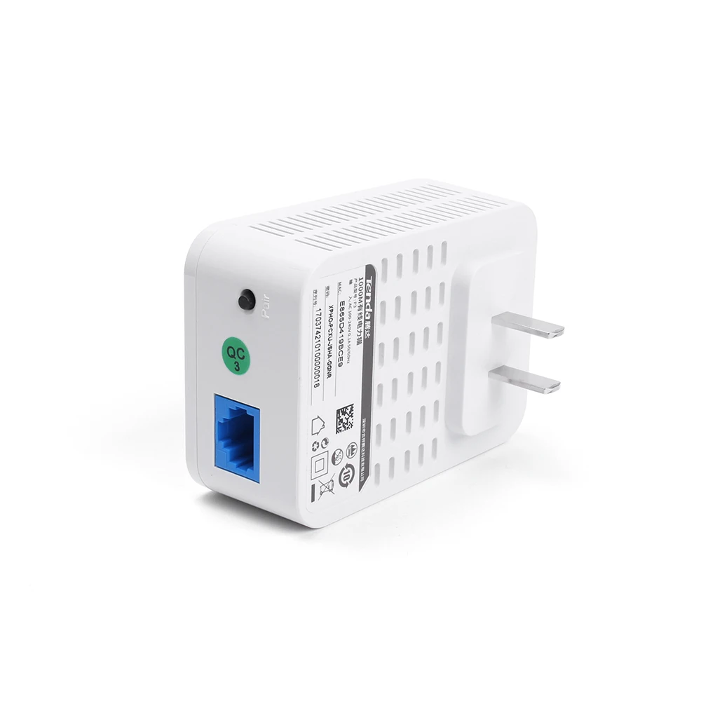 Tenda P3 1000 Мбит/с PLC Powerline США вилка сетевой адаптер гигабитный сетевой адаптер ethernet homeplug