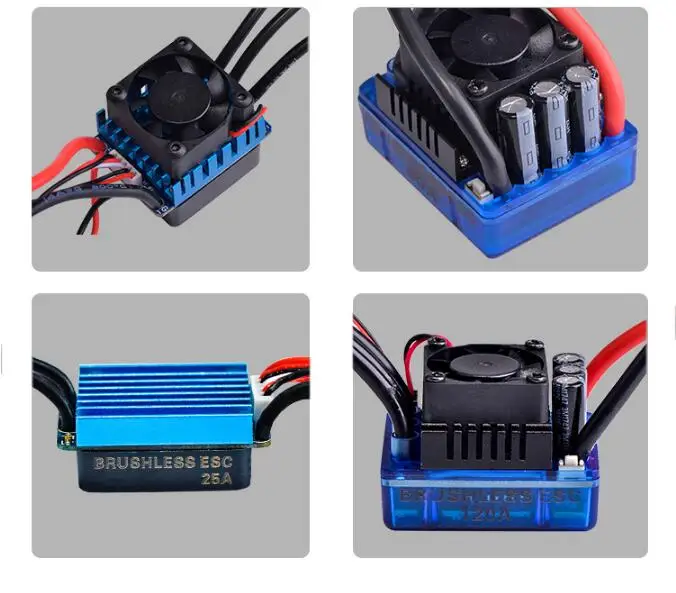 Водонепроницаемый 25A 35A 45A 60A 80A 120A ESC бесщеточный, Скорость контроллер для 1/8 1/10 1/12 RC автомобиль гусеничный RC лодка часть
