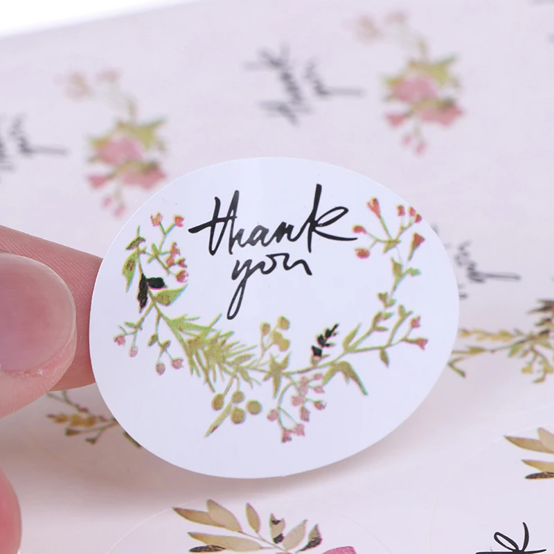 120 шт./лот наклейки thank you с цветочным уплотнением на день рождения печенье торт