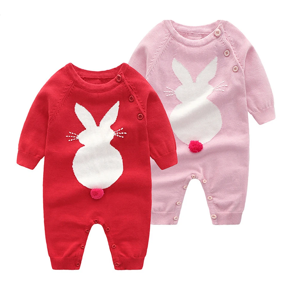 Хлопковая трикотажная одежда для маленьких девочек комбинезоны с длинным