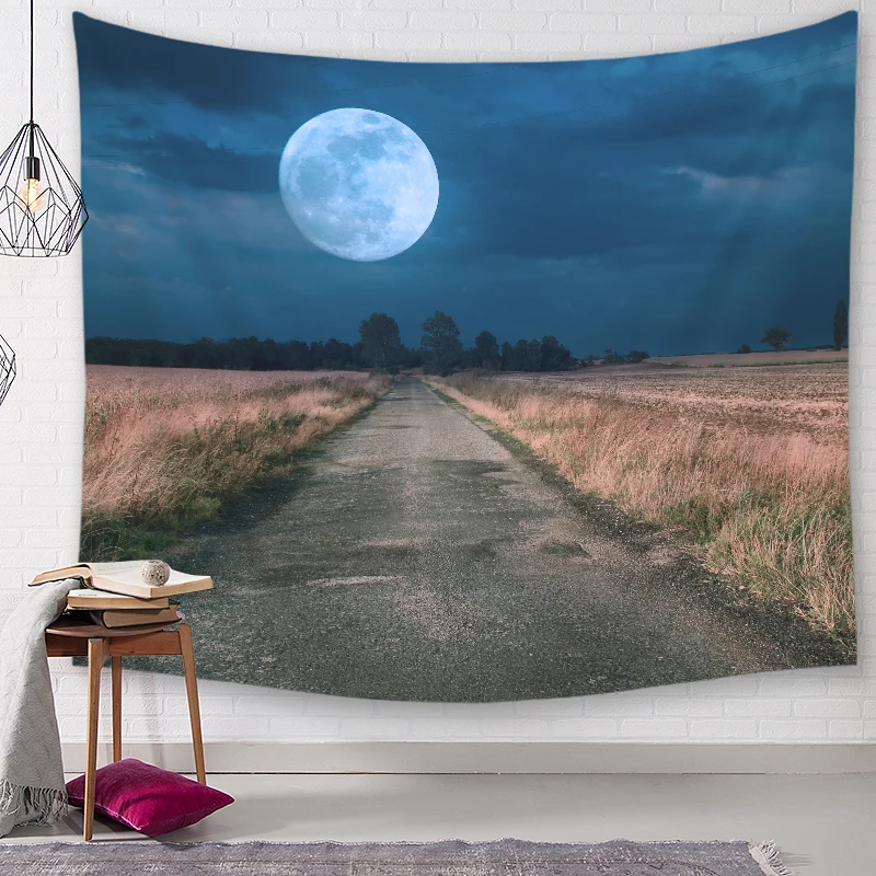 Луна Висячие настенные гобелены Мандала богемный гобелен пейзаж обои стены