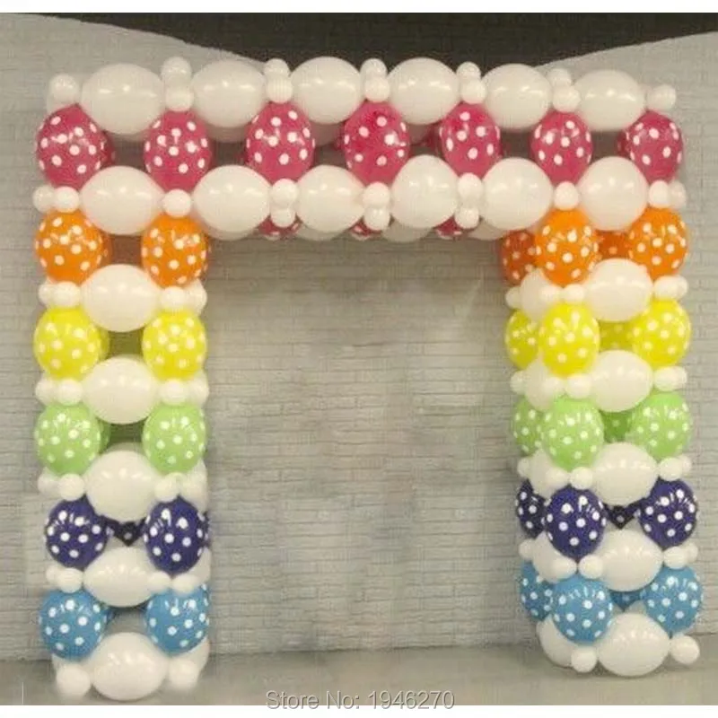 Воздушные шары в горошек с волнистыми звеньями толстый латексный шар хвостом 12